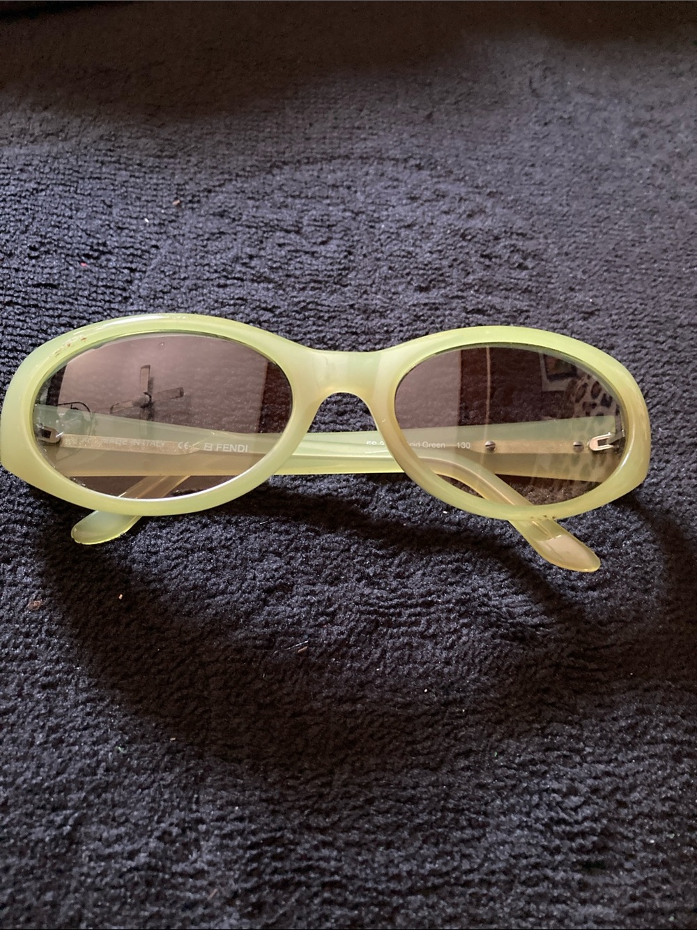 Fendi Translucent Green Oval Sunglasses